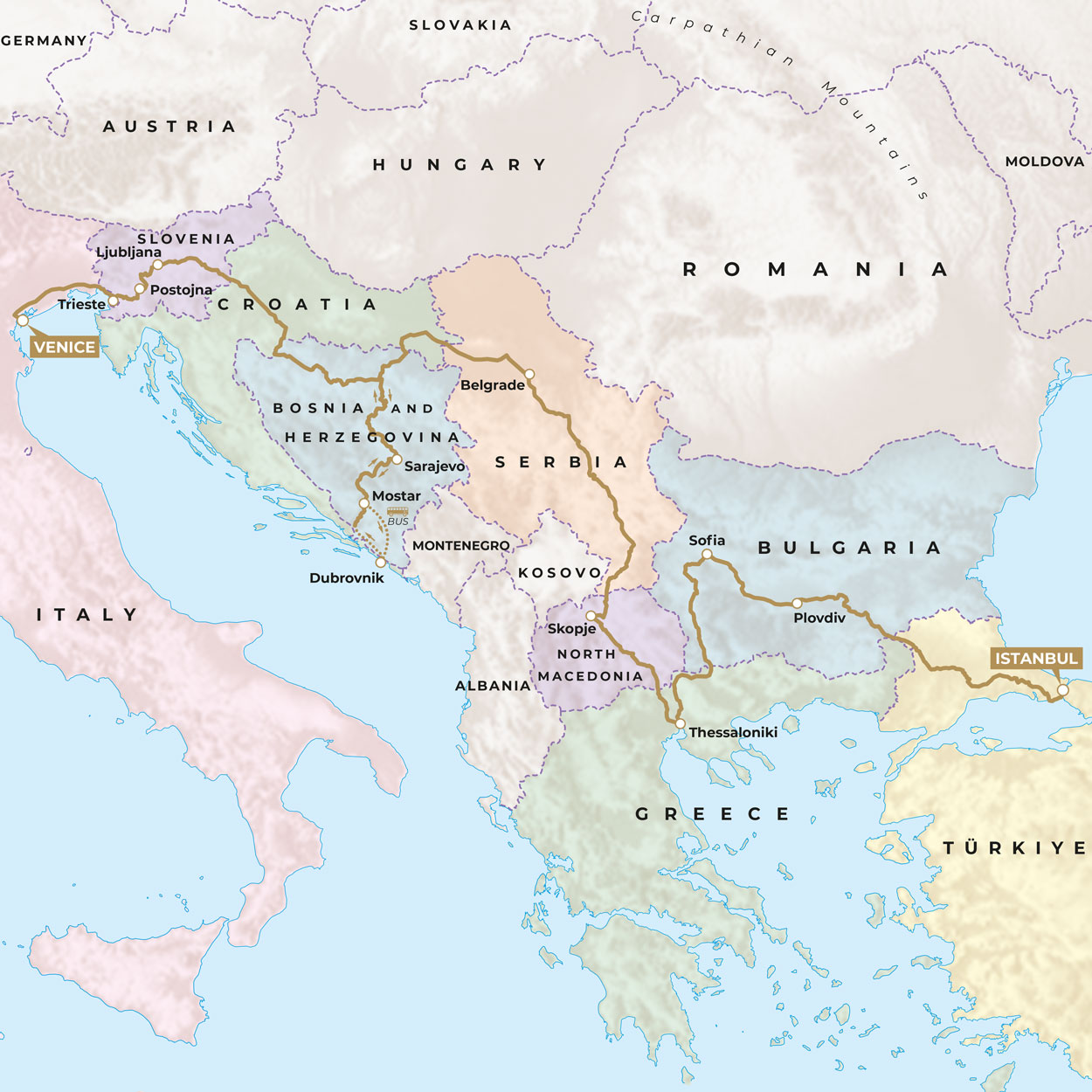 Danube Express Balkan Explorer Map Luxury Train Club 