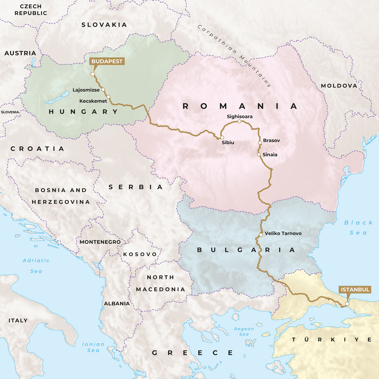 Danube Express Castles of Transylvania map Luxury Train Club