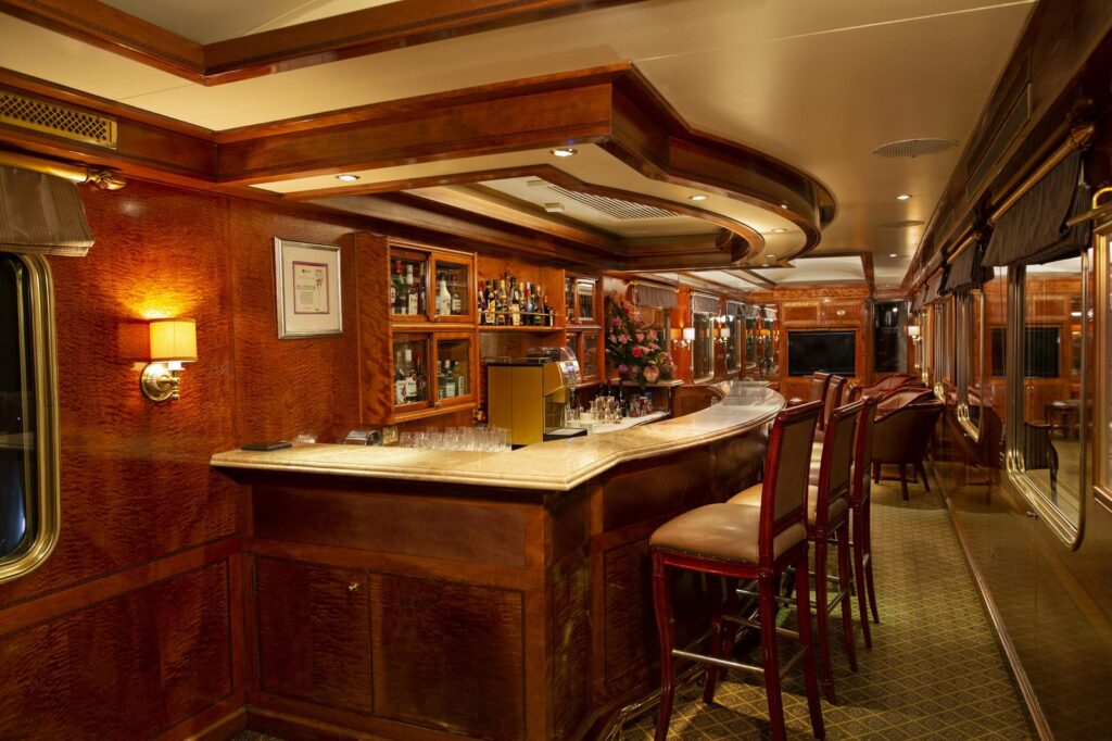 The club car in the evening