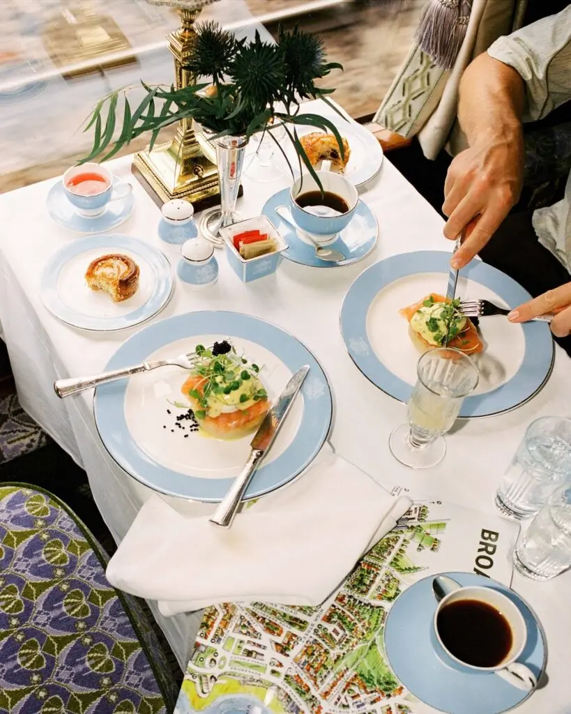 Afternoon tea served on board the British Pullman