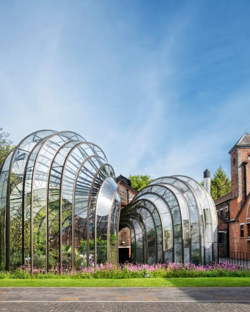 Glasshouses at Laverstoke Mill in Hampshire