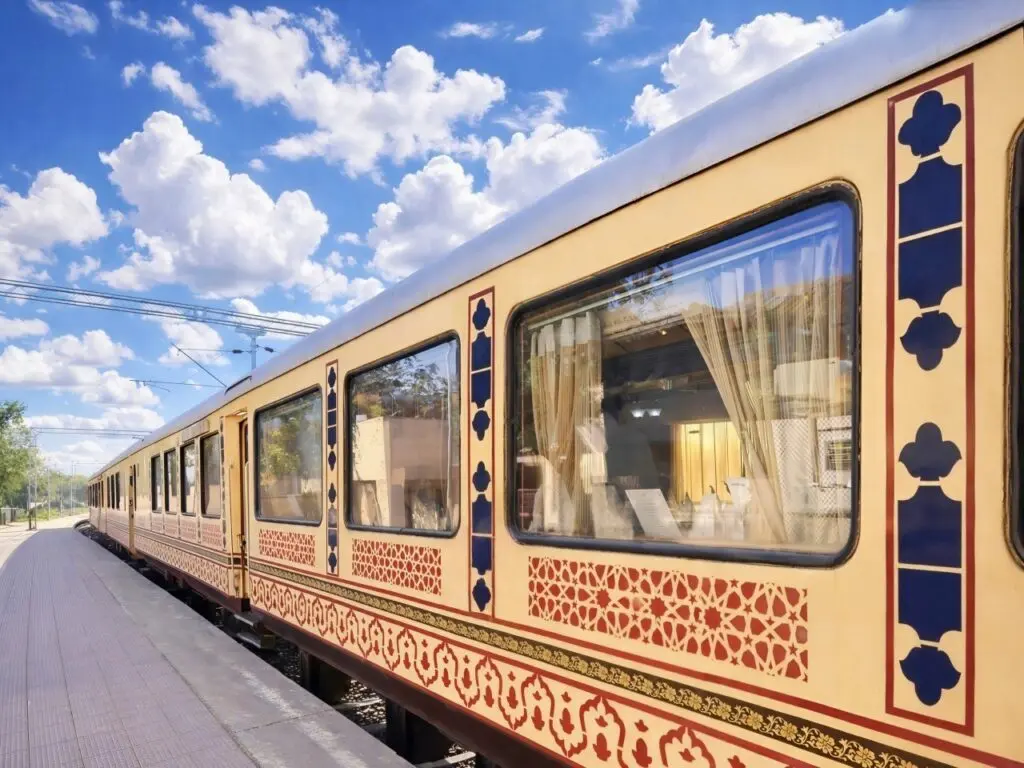 The Palace on Wheels at a station platform