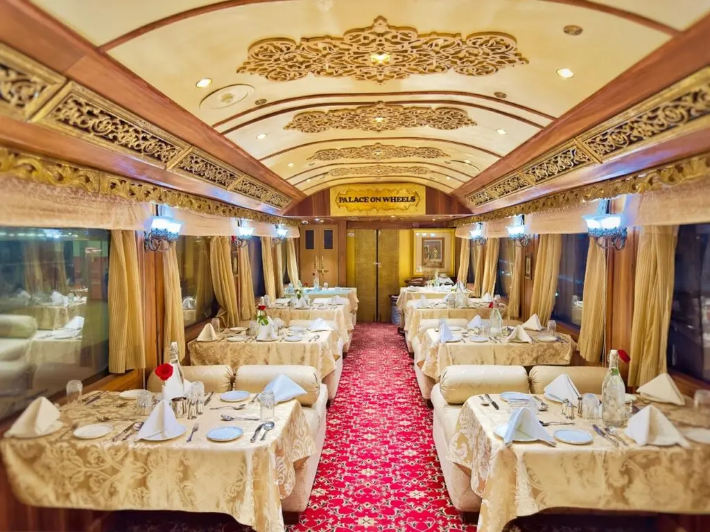 Maharaja restaurant car on the Palace on Wheels