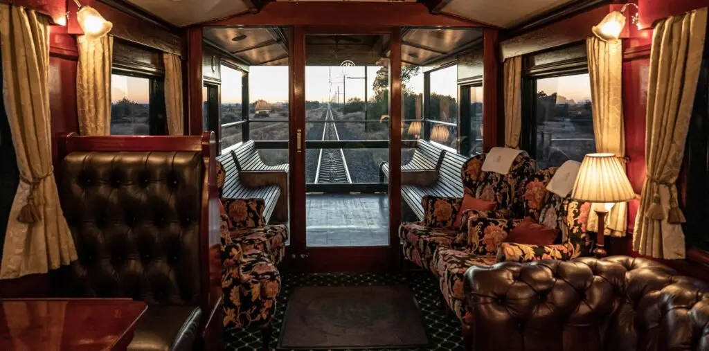 Observation car lounge on Rovos Rail