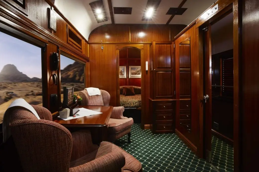 Royal Suite with sitting area on Rovos Rail